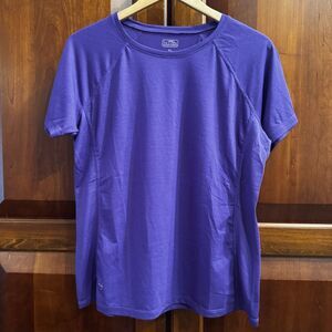 Lauren Ralph Lauren Women’s Active Purple T-Shirt with L-RL Logo & Mesh Sides XL